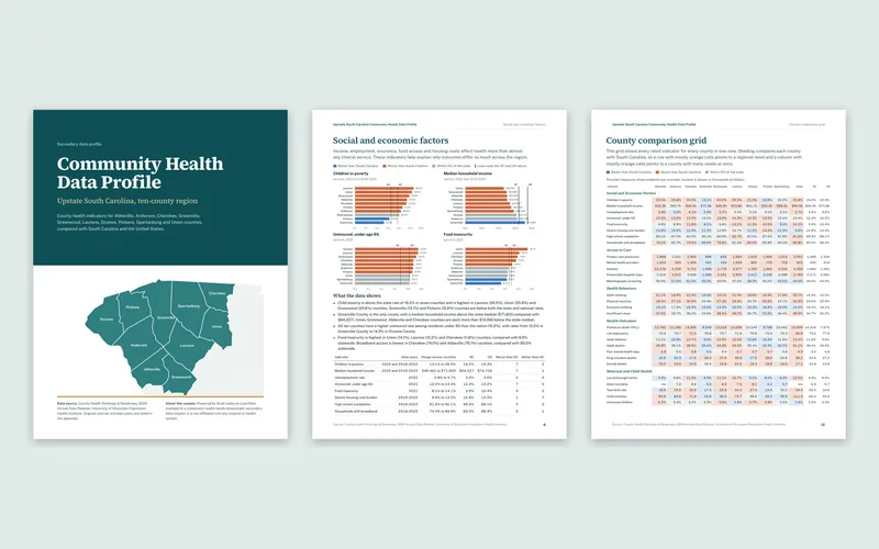 County Health Profile: Upstate South Carolina: Report pages